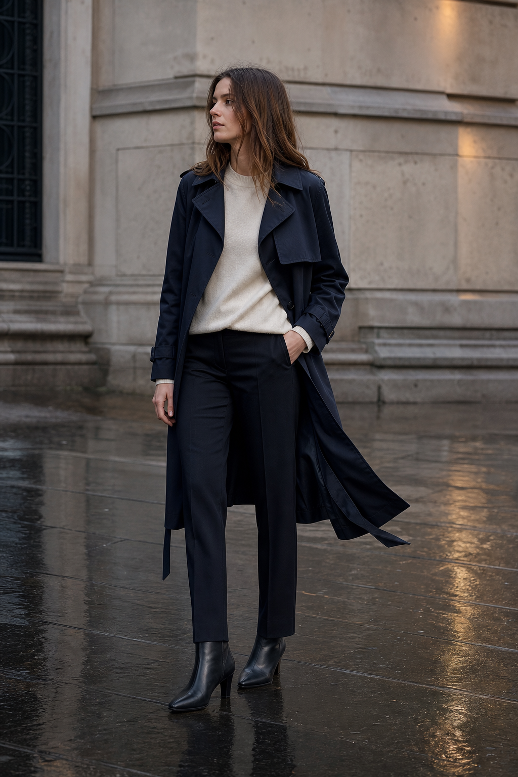Navy Trench Evening