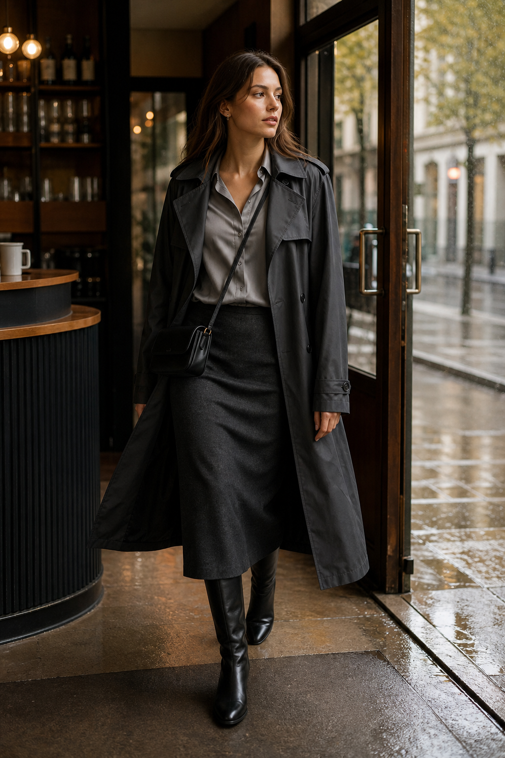 Tonal Skirt and Trench