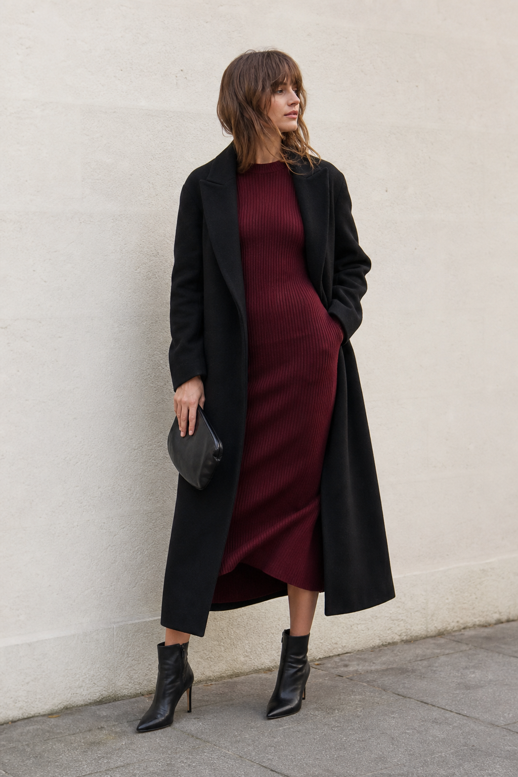 Wine Knit Dress