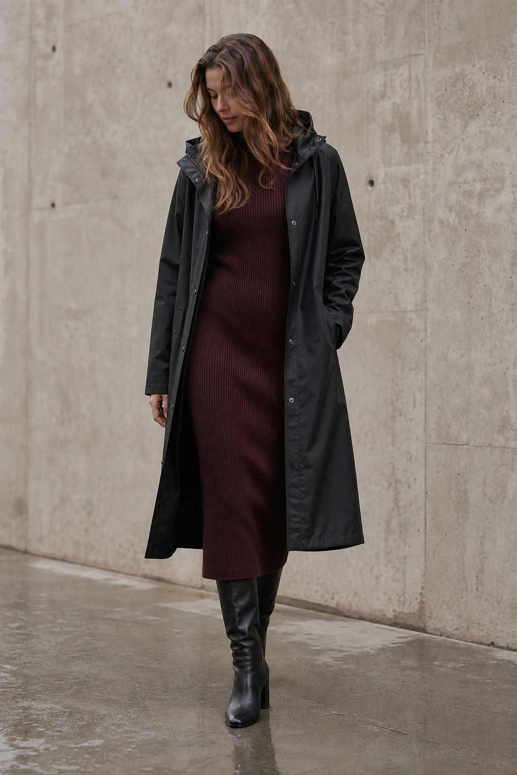 Burgundy Knit Date