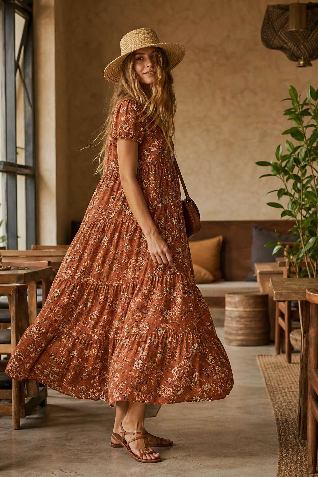Rust Floral Maxi