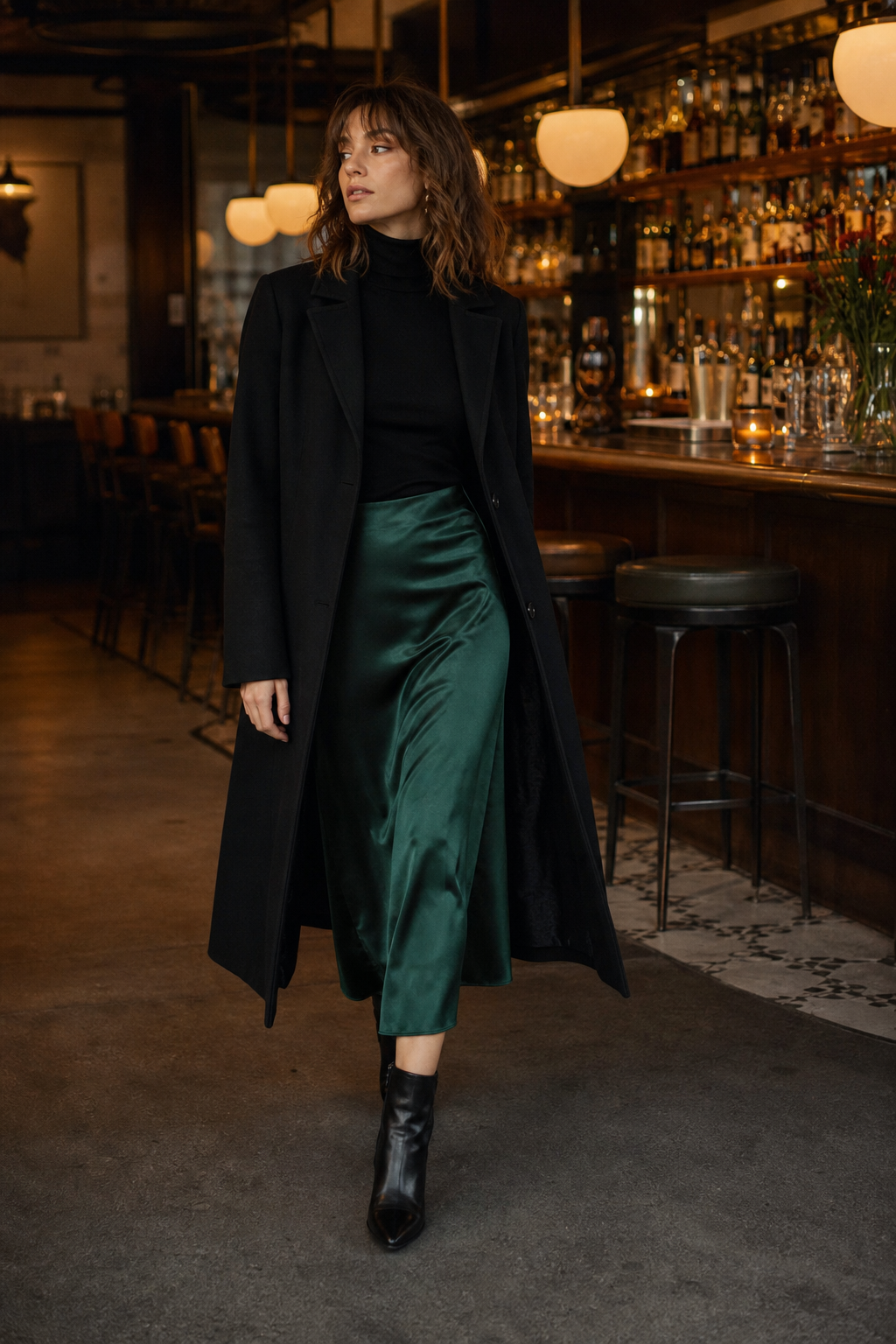Emerald Satin Date