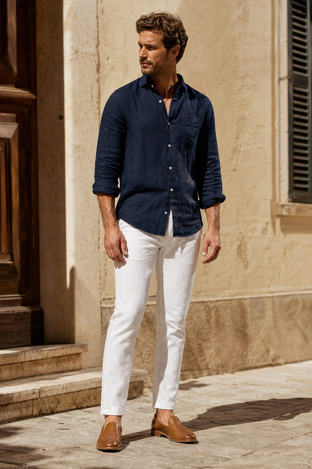 Navy Linen Night