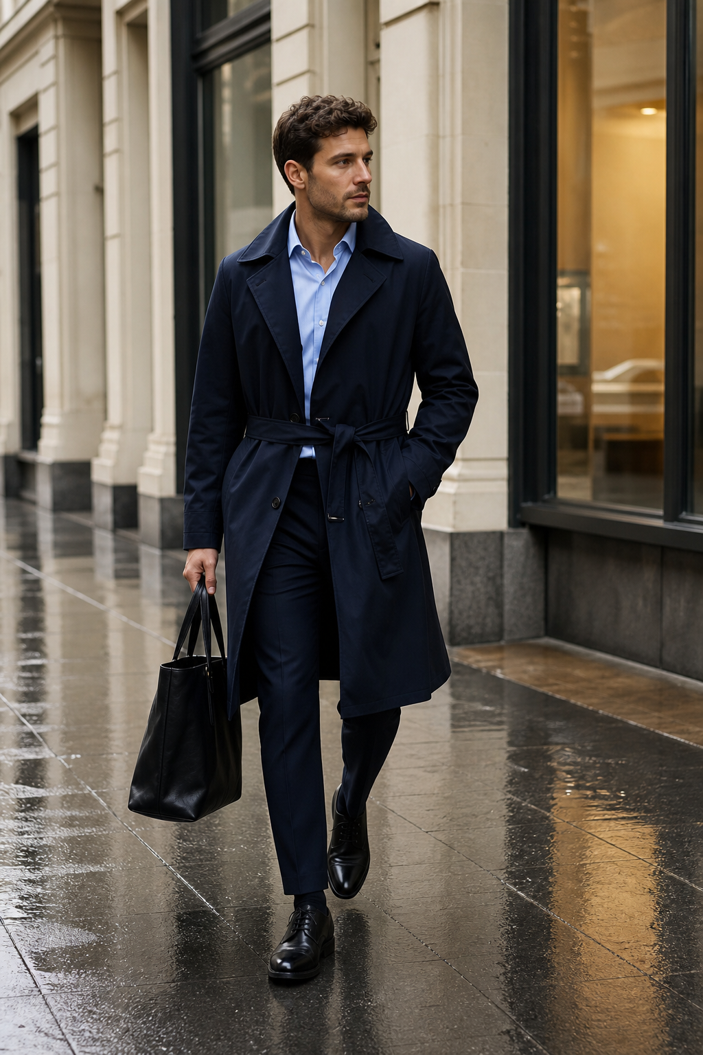 Navy Trench Tailored